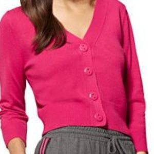 V-Neck Cropped Cardigan